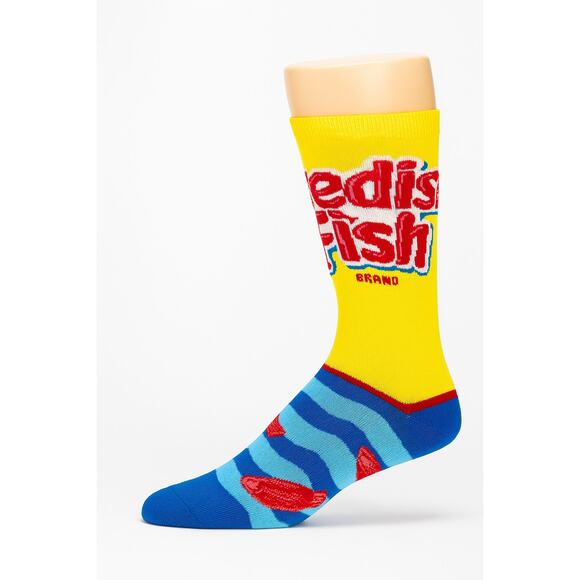 Swedish Fish Candy Themed Crew Socks Size 6-13 - Picture 1 of 3